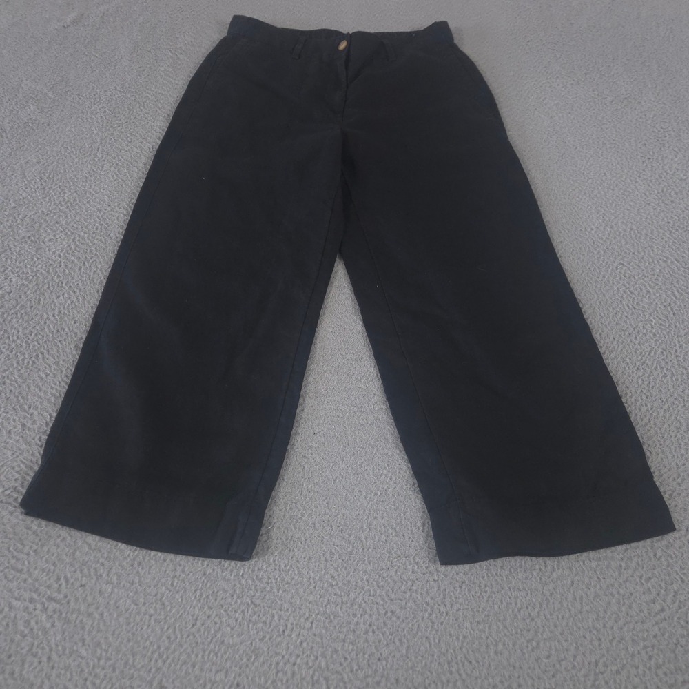 J. Jill Pants Womens S Black Linen Creased-Front Wide-Leg 100% Breathable Casual